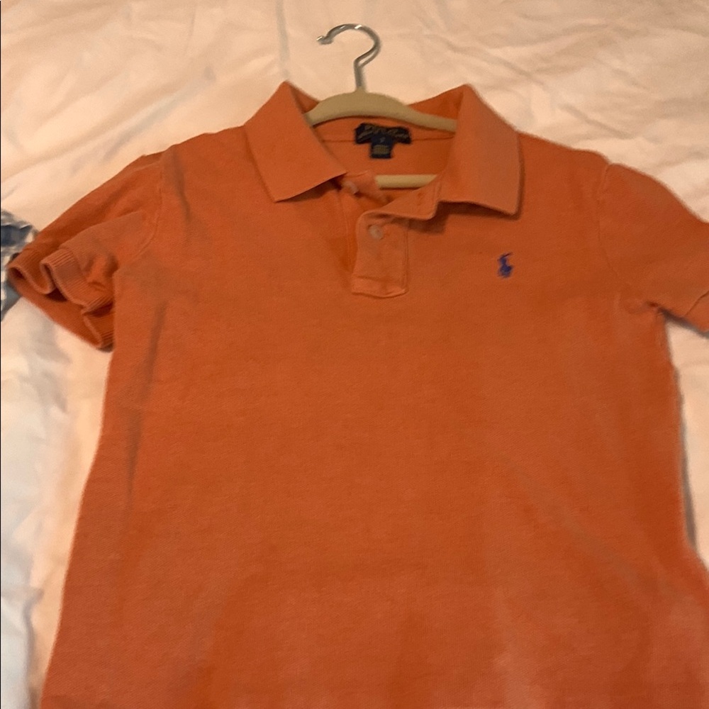 Ralph Lauren Vibrant Orange Polo with Blue Logo